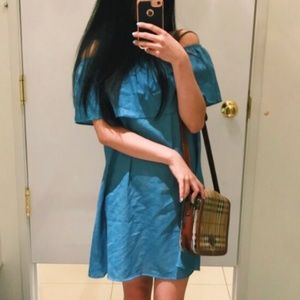 Chambray Off The Shoulder Dress